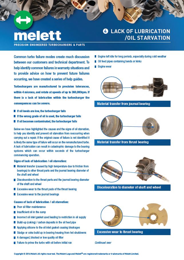 Common Turbo Failures Overspeeding, Oil Contamination, Oil Leaks