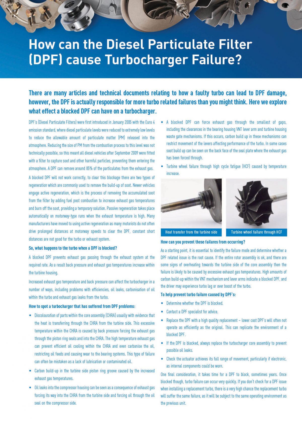 Can the DPF cause Turbocharger Failure?