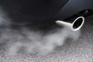 Car exhaust with fumes